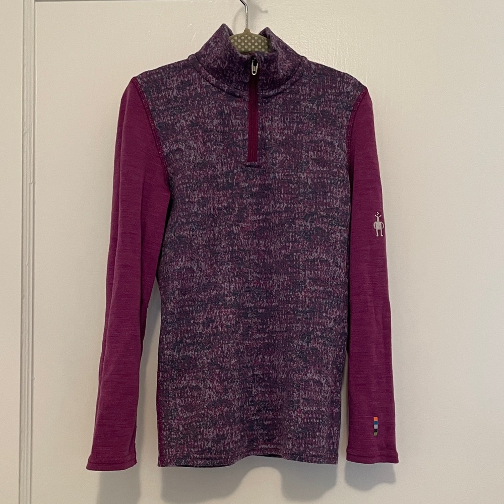 SmartWool - Kids Purple Quarter-Zip Pullover
